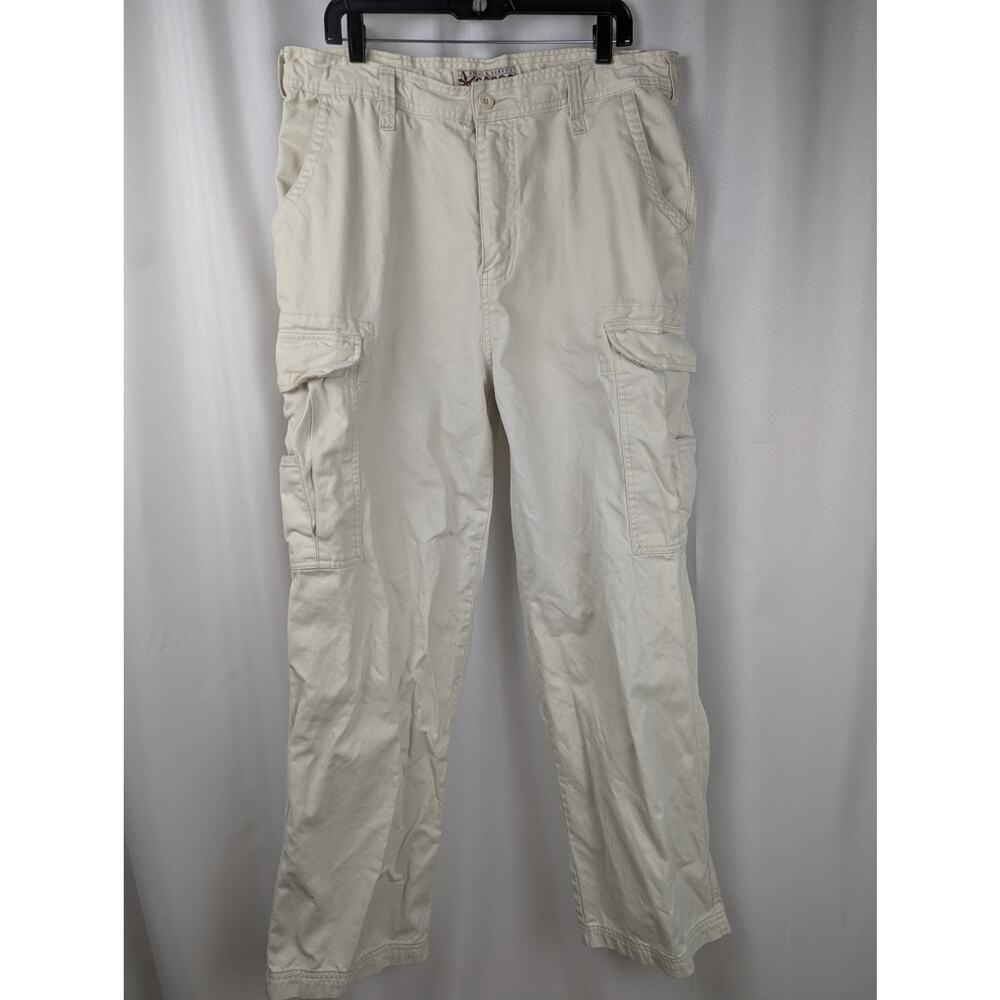 Vintage Steve & Barry's Y2K Baggy Skater Wide Leg Mens Khaki Cargo‎ Pants 36x31